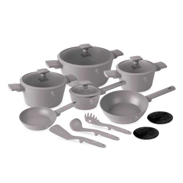 Zestaw garnków i patelni BerlingerHaus Taupe BH-8111, 15 el., do kuchni
