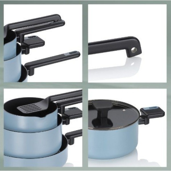 Набір каструль KELA Mira, 3 шт., димний блакитний — для приготування супів і соусів