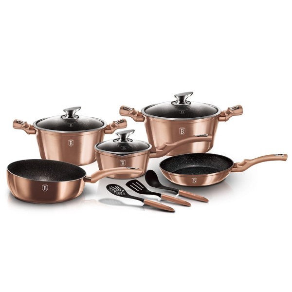 Komplet garnków Berlinger Haus Metallic Line Rosegold 11 elementów do gotowania
