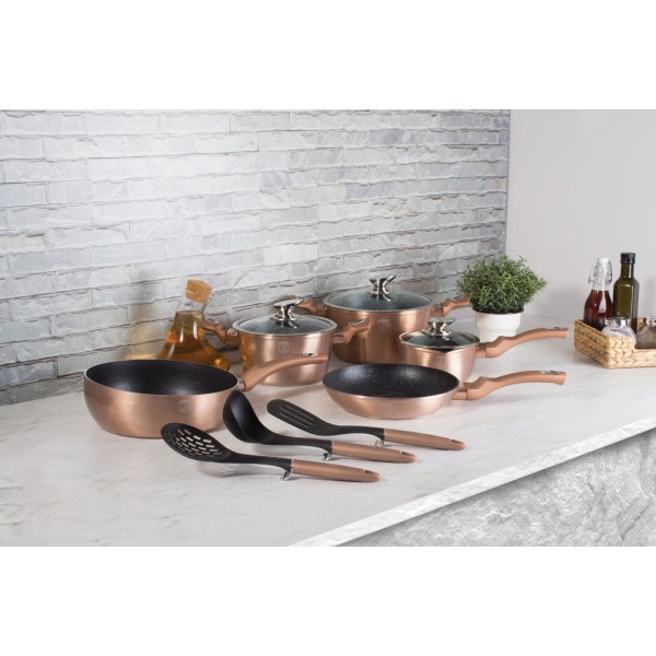 Komplet garnków Berlinger Haus Metallic Line Rosegold 11 elementów do gotowania