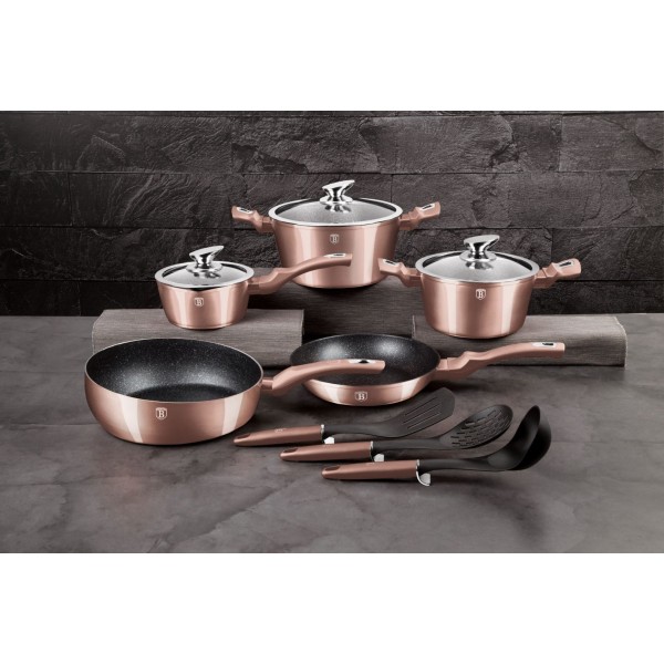 Komplet garnków Berlinger Haus Metallic Line Rosegold 11 elementów do gotowania