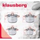 Комплект каструль Klausberg KB-7699 сталевий 8 ел. для приготування їжі 2.1/2.9/3.9/6.6 л