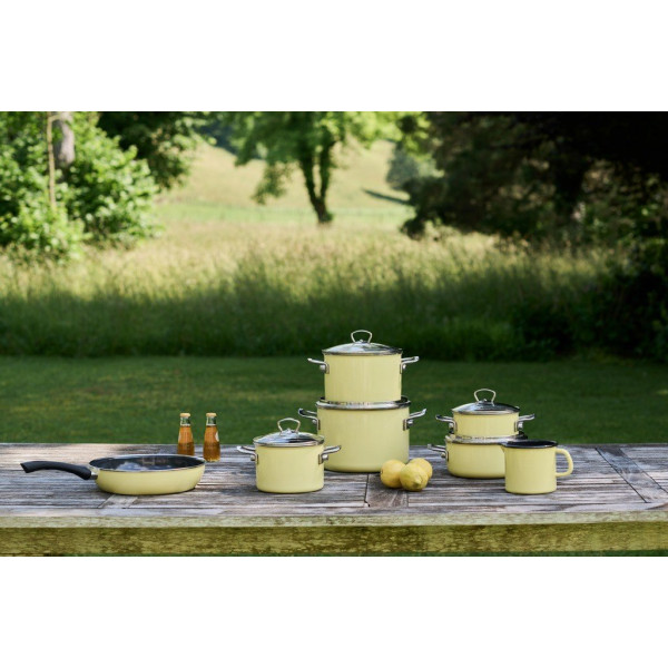 Набір каструль Riess Zestaw garnków 5cz Lemon, для приготування на плиті, лимонний колір