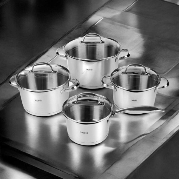 Набір каструль Husla Blossom 8 ел. із сталевого посуду для готування