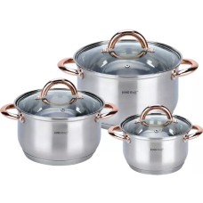 Komplet garnków KingHoff Rosegold KH-1761 stalowy 6 elementów do kuchni