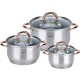 Комплект каструль Kinghoff Rosegold KH-1761, 6 предметів, сталь для готування на кухні