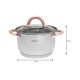 Комплект каструль Kinghoff Rosegold KH-1761, 6 предметів, сталь для готування на кухні