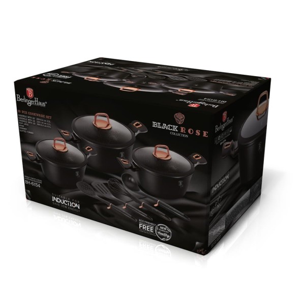 Komplet garnków Berlinger Haus Black Rose BH-6154 z powłoką granitową 10 el. do kuchni