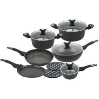 Komplety garnków Klausberg KB-7201 Gold Marmo, granitowe, 12 elementów, do kuchni