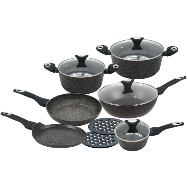 Komplety garnków Klausberg KB-7201 Gold Marmo, granitowe, 12 elementów, do kuchni