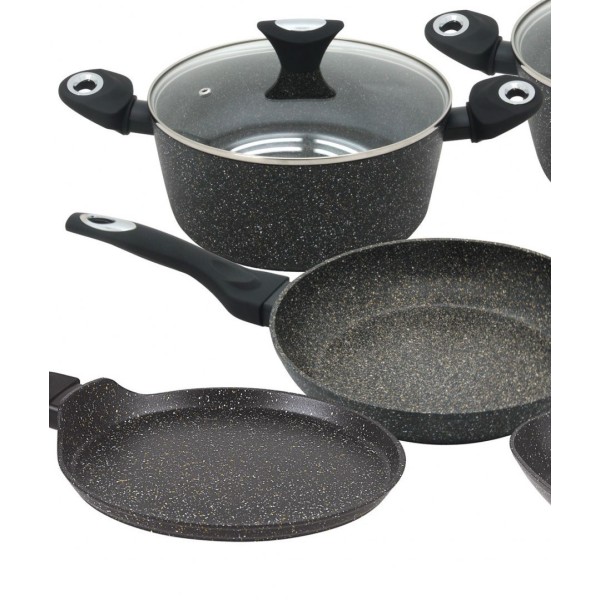 Komplety garnków Klausberg KB-7201 Gold Marmo, granitowe, 12 elementów, do kuchni