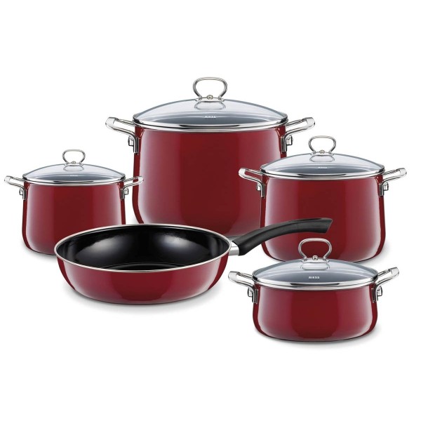 Zestaw garnków Riess Rosso 5-częściowy do kuchni