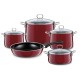 Zestaw garnków Riess Rosso 5-częściowy do kuchni