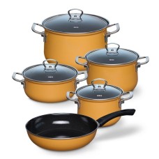 Zestaw garnków Riess Orange 5-częściowy do gotowania