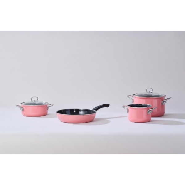Zestaw garnków Riess Pink 5 części do gotowania