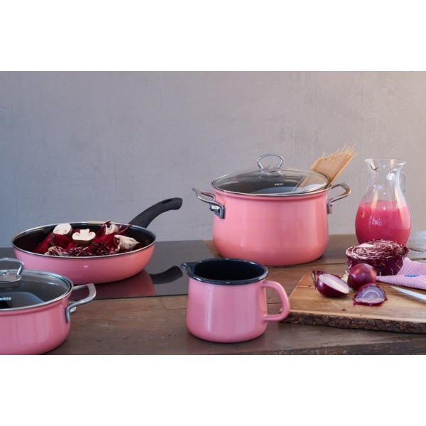 Zestaw garnków Riess Pink 5 części do gotowania