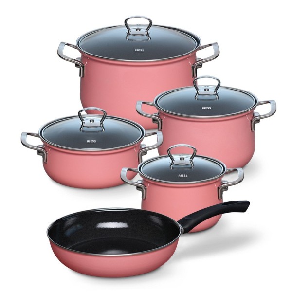 Zestaw garnków Riess Pink 5 części do gotowania
