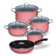 Zestaw garnków Riess Pink 5 części do gotowania