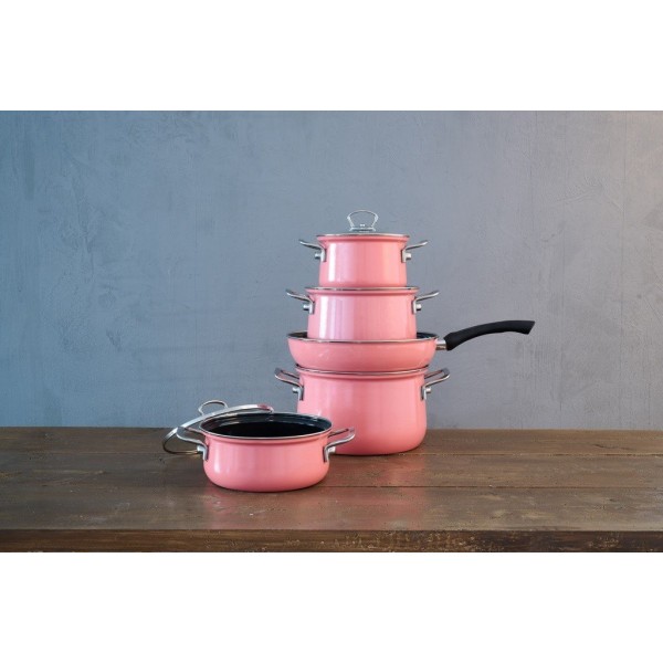 Zestaw garnków Riess Pink 5 części do gotowania