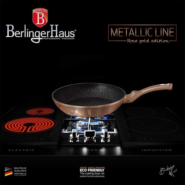Komplet garnków Berlinger Haus Metallic Rose Gold 17 elementów BH-6161 do kuchni