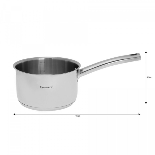 Комплект каструль Klausberg 9 ел. Inox 18/10 KB-7215 для універсального приготування їжі
