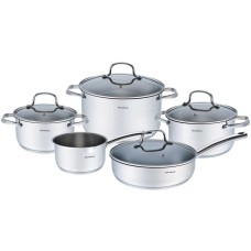 Komplet garnków Klausberg KB-7215 9 elementów stal nierdzewna 18/10 do kuchni