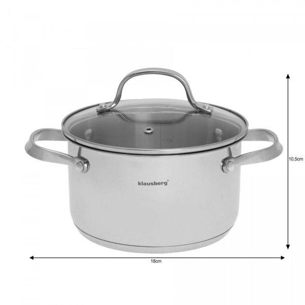 Комплект каструль Klausberg 9 ел. Inox 18/10 KB-7215 для універсального приготування їжі