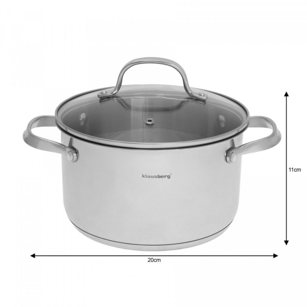 Комплект каструль Klausberg 9 ел. Inox 18/10 KB-7215 для універсального приготування їжі