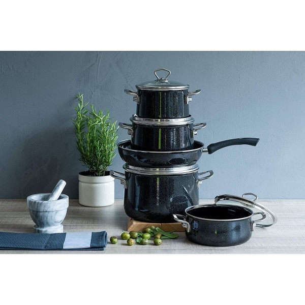 Zestaw garnków Riess Black Magic 5-częściowy do kuchni