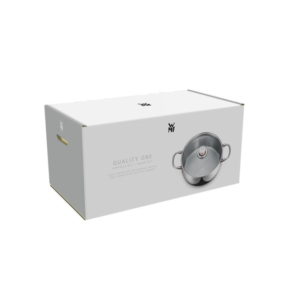 Garnki Zestaw WMF 5 el., Quality One, Zestaw garnków з міцного нержавіючого сталі для щоденного використання, варіння та смаження