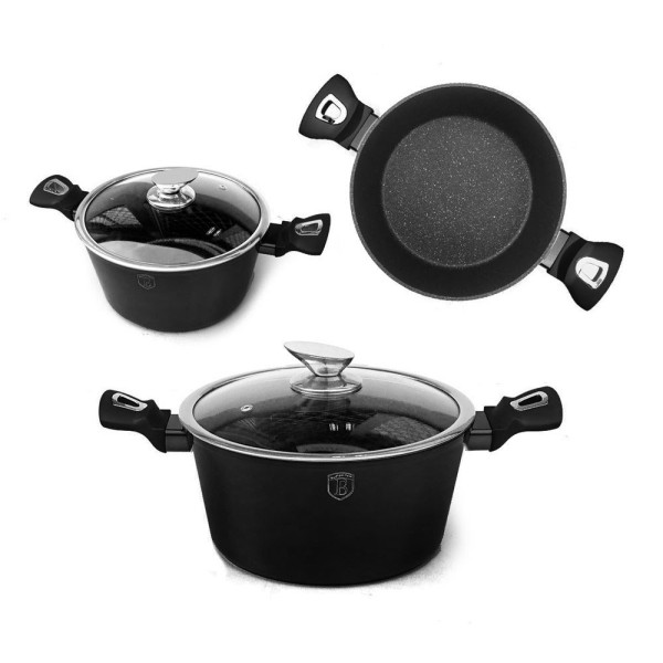 Набір каструль Berlinger Haus Metallic Black Royal BH-1664 для якісного приготування їжі на кухні