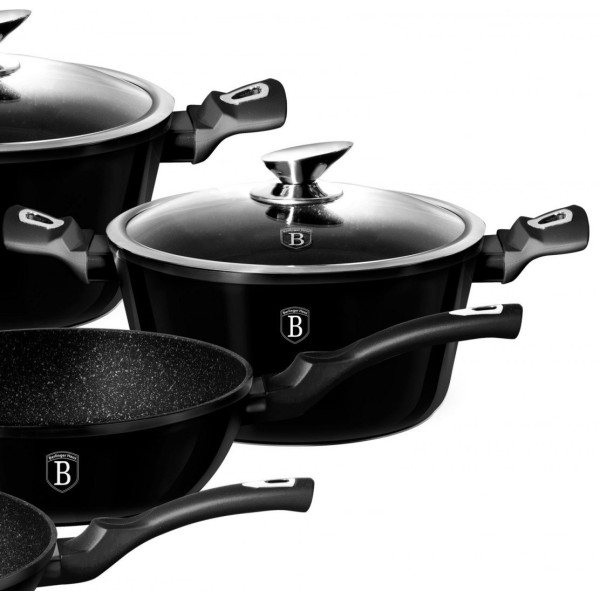 Набір каструль Berlinger Haus Metallic Black Royal BH-1664 для якісного приготування їжі на кухні
