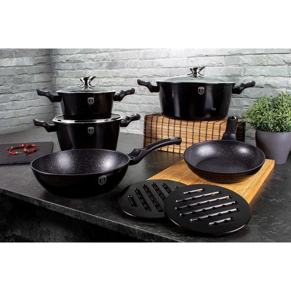 Набір каструль Berlinger Haus Metallic Black Royal BH-1664 для якісного приготування їжі на кухні