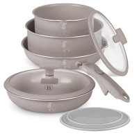 Zestaw garnków Berlinger Haus BH-8255 Taupe 9 elementów tytanowych do kuchni