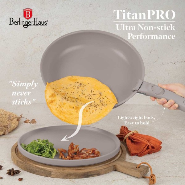 Zestaw garnków Berlinger Haus BH-8255 Taupe 9 elementów tytanowych do kuchni