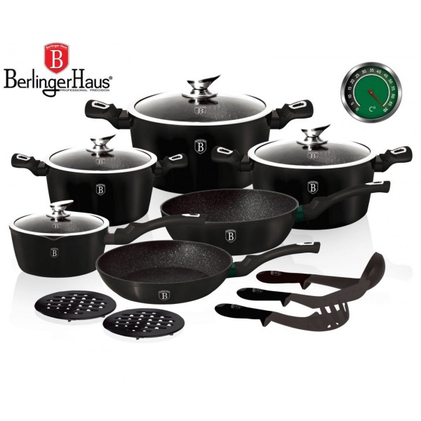 Komplet garnków Berlinger Haus Metallic Line Thermoguard 15 el. BH-1474-N do kuchni
