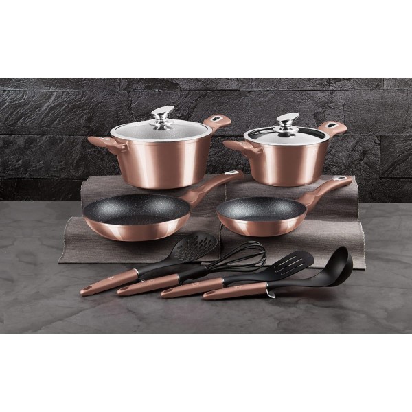 Komplet garnków Berlinger Haus Metallic Rose Gold BH-6142, 10 elementów do kuchni