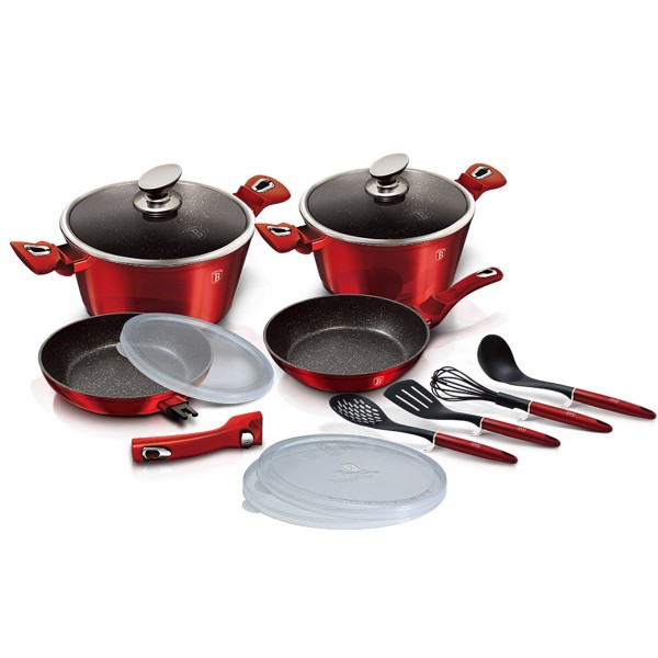 Набір каструль і сковорідок Berlinger Haus BH-7057 Burgundy для приготування різноманітних страв
