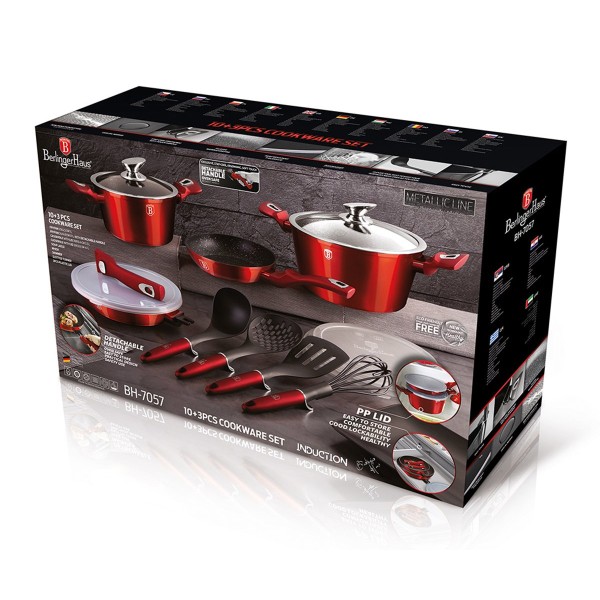 Набір каструль і сковорідок Berlinger Haus BH-7057 Burgundy для приготування різноманітних страв