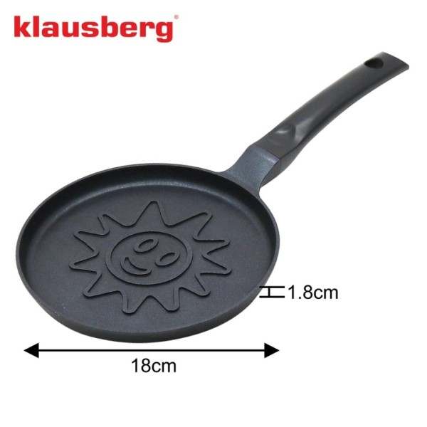 Пательня для млинців Klausberg KB-7972, 18 см, антипригарна — для швидкого приготування сніданків