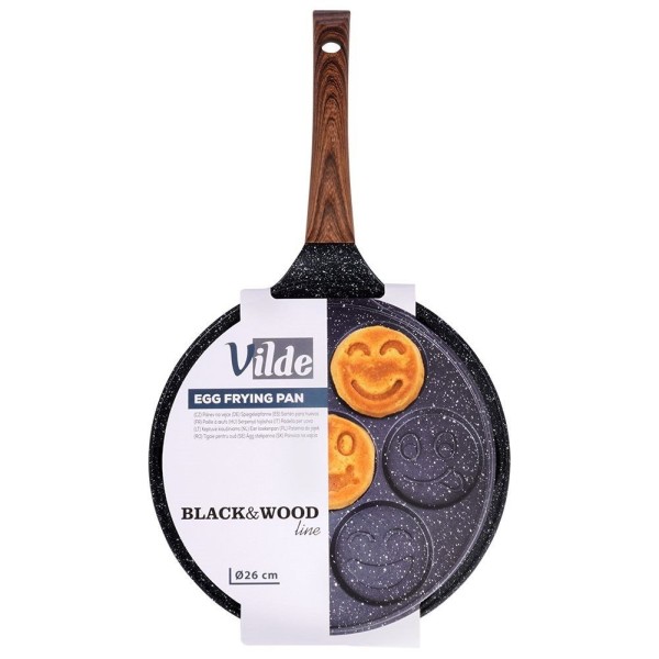 Patelnia do naleśników Black&Wood 199008 granitowa na 7 placuszków z uśmieszkami