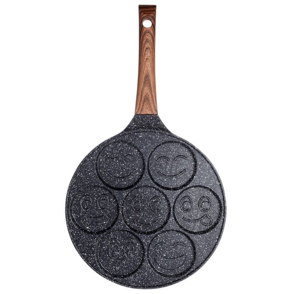 Patelnia do naleśników Black&Wood 199008 granitowa na 7 placuszków z uśmieszkami