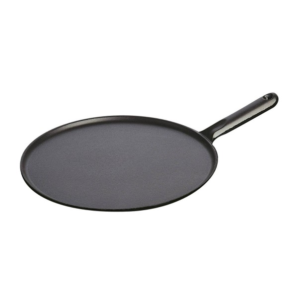 Patelnia do naleśników Staub 30 cm z metalowym uchwytem czarna