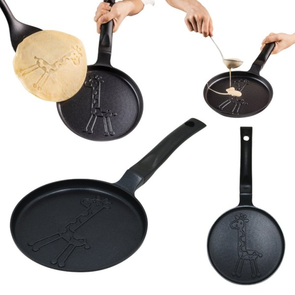 Пательня для млинців, Klausberg KB-7975, 18 см, антипригарна з візерунком жирафи для легкого смаження