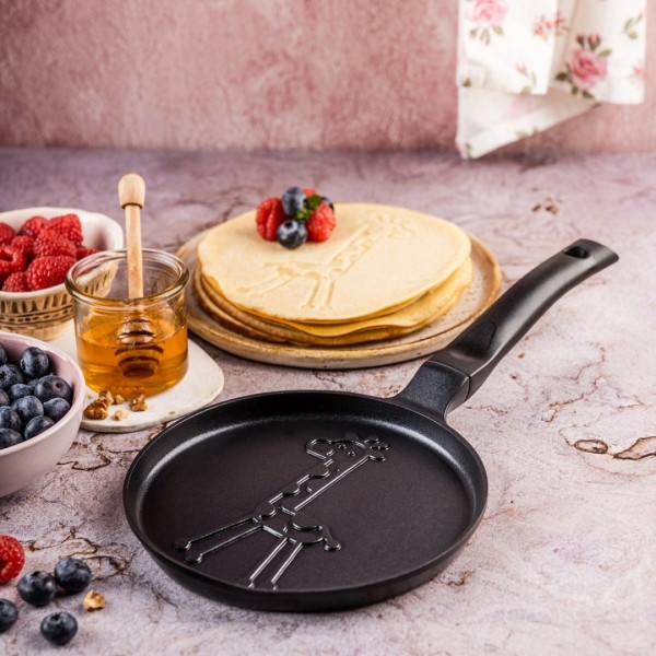 Пательня для млинців, Klausberg KB-7975, 18 см, антипригарна з візерунком жирафи для легкого смаження