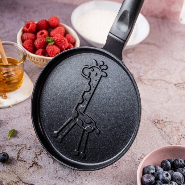 Пательня для млинців, Klausberg KB-7975, 18 см, антипригарна з візерунком жирафи для легкого смаження