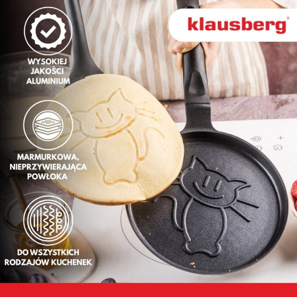 Пательня для млинців, Klausberg KB-7973, 18 см, з кішкою (покриття)