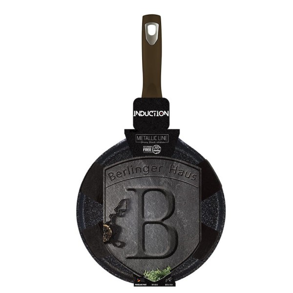 Пательня для млинців Berlinger Haus Shiny Black BH-7132, 28 см, гранитне покриття