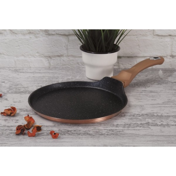 Пательня для млинців BerlingerHaus BH-1523 Rose Gold 25 см для смаження тонких млинців