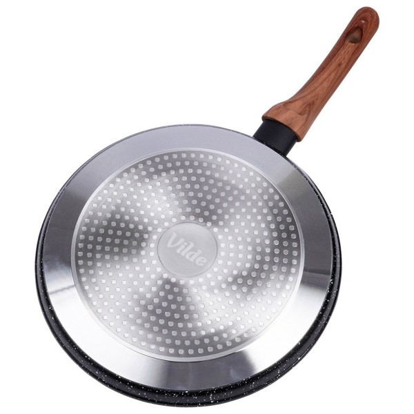 Patelnia do naleśników VILDE 199055 BLACK&WOOD 24 cm granitowa